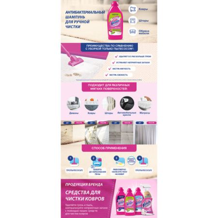 Средство жидкое 450мл Ваниш для ковров антибактериальное 1/16 (Клиент)