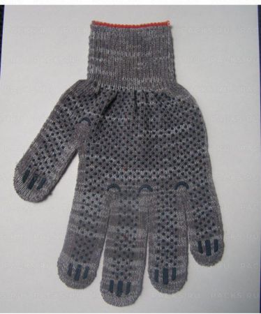 Перчатки ПВХ 3-нитка 10класс точка белые 10/500