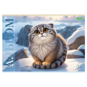 Альбом для рисования 12л А4 обложка офсет ассорти (5видов) Хатбер 1/5/110