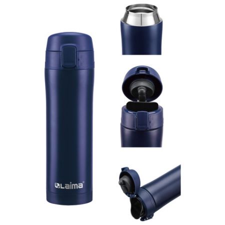 Термокружка с двойной стенкой из нерж стали 470 мл цвет королевский синий LAIMA 1/1 (клиент)