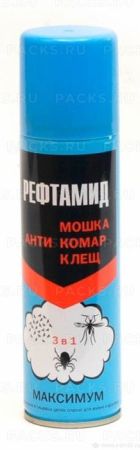 Репеллент аэрозоль от комаров, клещей и мошек Рефтамид Максимум 147мл Сибиар 1/24
