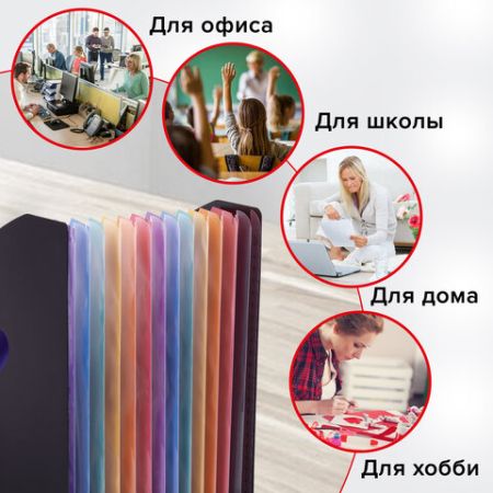 Лоток-органайзер вертикальный для бумаг 13 отд BRAUBERG DOCS А4 черный 1/18 (Клиент)