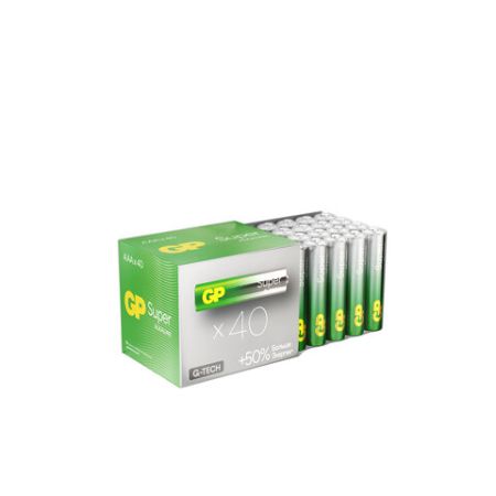 Элемент питания GP Super AAА (LR03 24А) алкалиновые мизинчик комплект 40шт в пленке 1/6/18 (Клиент)