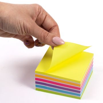 Блок самоклеящийся (стикеры) 76х76мм 400л 7цв Неоновый Юнландия 1/6/96 (Клиент)