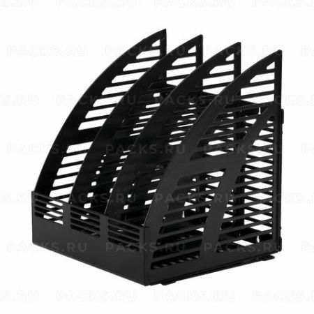 Лоток вертикальный д/бумаг STAFF Basic 3 отд, черн