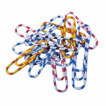 Скрепки BRAUBERG 28 мм с цветными полосками 100 шт  в карт. коробке 1/10