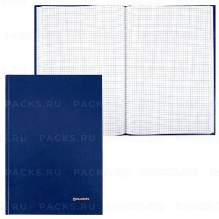 Книга учета 96л А4 200х290мм клетка, бумвинил, блок офсет BRAUBERG
