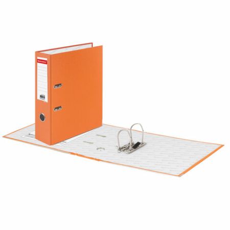 Папка-регистратор BRAUBERG 80мм с покрытием из ПВХ, оранжевая (удвоенный срок службы) 1/20 (клиент)