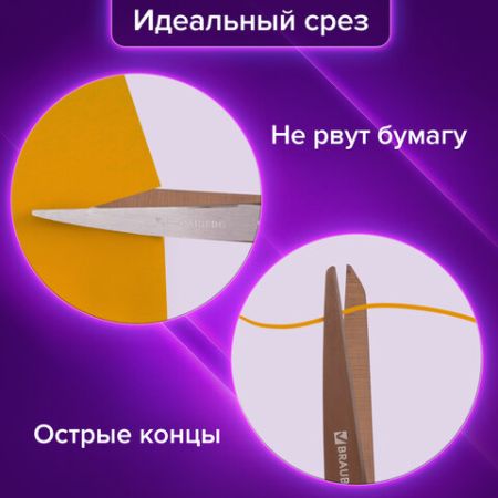 Ножницы 210мм титан 2-х сторон заточка Heavy Duty BRAUBERG 1/12/144(Клиент)