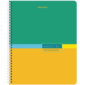 Тетрадь 48л А5 клетка гребень Color  BRAUBERG 1/4/96