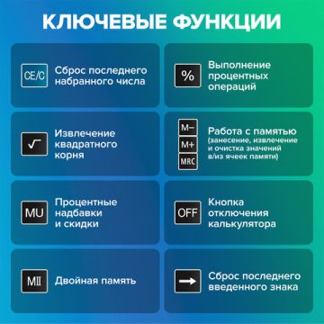 Калькулятор настольный BRAUBERG EXTRA COLOR-12-BKBU (206x155мм) 12 разр дв питание черно-голуб 1/20