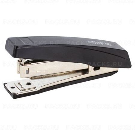 Степлер №10 STAFF Basic, до 10 листов с антистеплером черный 1/24/240