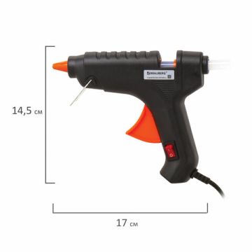 Клеевой пистолет 60Вт для стержня 11 мм, с выключателем BRAUBERG, 12/24