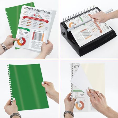 Обложки для переплета А4 100шт 250 г/м2 глянцевые зеленые BRAUBERG 1/10 (клиент)