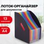 Лоток-органайзер вертикальный для бумаг 13 отд BRAUBERG DOCS А4 черный 1/18 (Клиент)