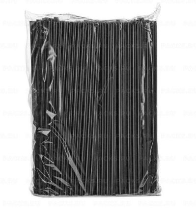 Трубочки для коктейля 240х8 прямые черные (500шт) 1/10