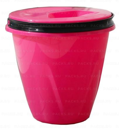 Ведро 10л с крышкой пищевое пластик розовое  ЛАЙТ Радиан 1/1 