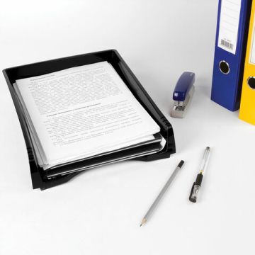 Лоток горизонтальный для бумаг 330х260х60мм черный STAFF Profit 1/20 (клиент)