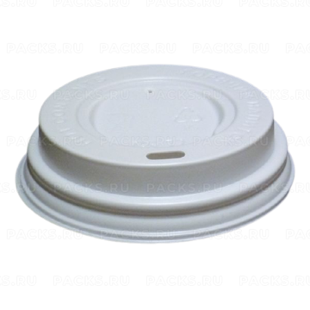 Крышка для бумажных стаканов d 90 мм с открытым питейником белая Атлас 100/1200