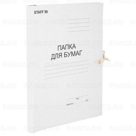 Папка для бумаг на завязках картон STAFF, гарант. пл. 220 г/кв.м.  до  200 листов 1/200 
