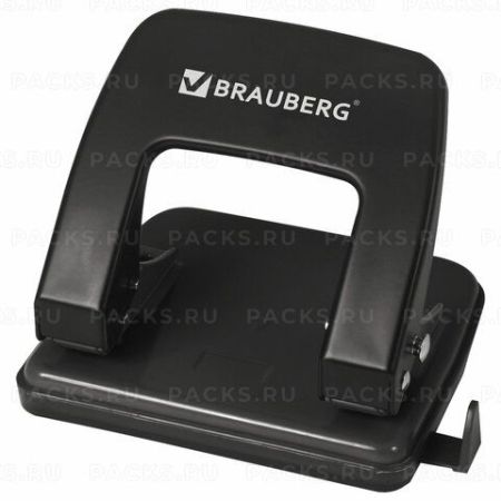 Дырокол на 25листов металлический черный BRAUBERG