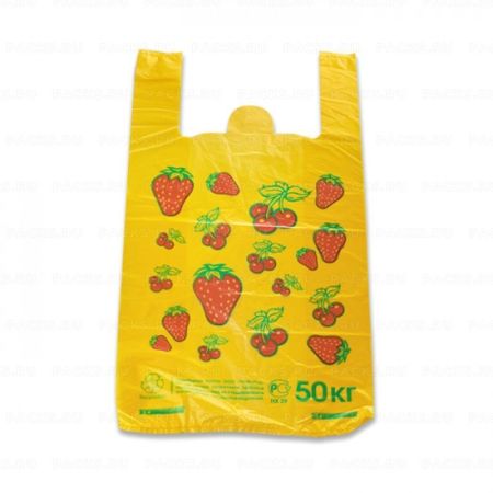 Пакет Майка ПНД (30+17)х55-18 50кг Клубника МП 100/1000