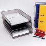 Лоток горизонтальный для бумаг 340х270х70мм (3шт) тонир серый Office Brauberg 1/1 (Клиент)