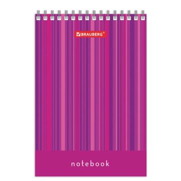 Блокнот 40л А6 108х145мм клетка гребень Полоски BRAUBERG 1/10/140