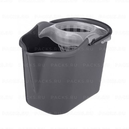 Ведро с отжимом 13л для МОП прямоугольное серый Grenada 1/1 