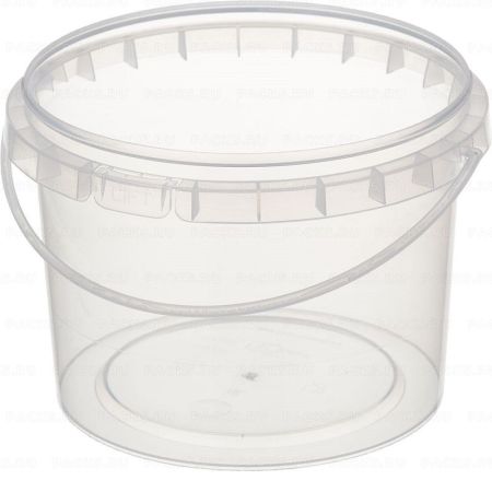Ведро пищевое прозрачное 0,55л d-111 без крышки с ручкой Перинт 600/300
