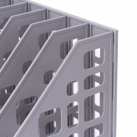 Лоток вертикальный для бумаг 295х240х250мм 6отд серый MAXI Plus Brauberg 1/12 (Клиент)