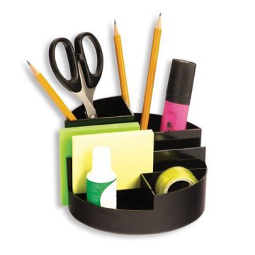 Подставка-органайзер 130х130х90мм 6 отделений черная ОР01 Профи СТАММ 1/8