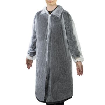 Халат на липучках белый одноразовый ХL (10шт) снаблайн 1/10 (Клиент)