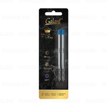 Стержень шариковый масляный синий 98мм линия 0,5мм метал корпус тип PARKER компл 2шт 1/20 