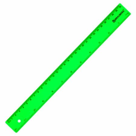 Линейка 30см пластиковая гибкая неоновая ассорти BRAUBERG 1/30 (Клиент)