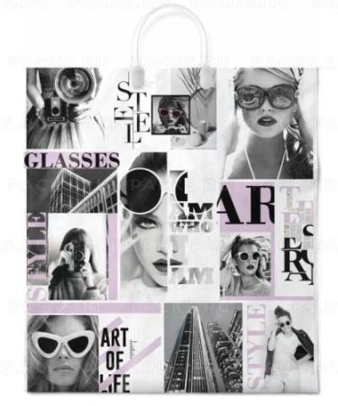 Пакет с пластмассовыми ручками (40х44)-100 Стилист 10/100 