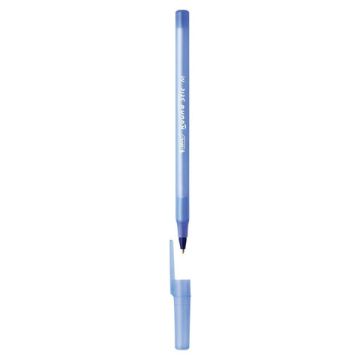 Ручка шариковая синяя узел 1мм линия 0,32мм корпус голубой BIC Round Stic 1/60
