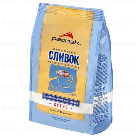 Продукты Сливки сухие РАСПАК быстрорастворимые пакет 200 г 1/24