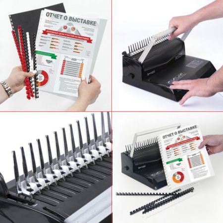 Пружины пласт. д/переплета BRAUBERG, КОМПЛЕКТ 100шт, 8 мм (для сшивания 21-40л), белые, 1/10