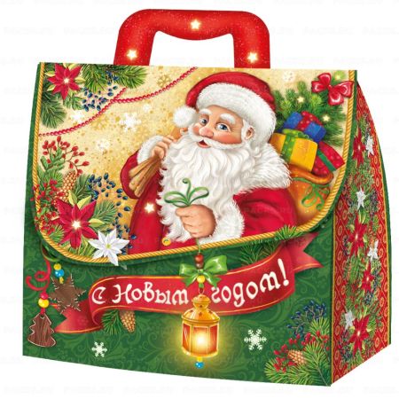 НГ Коробка до 1,5кг 230х105х215 Портфельчик Ретро 1/150