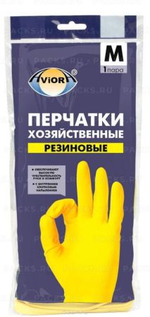 Резиновые перчатки с х/б напыл латекс хозяйств Aviora разм M 58гр 12/120