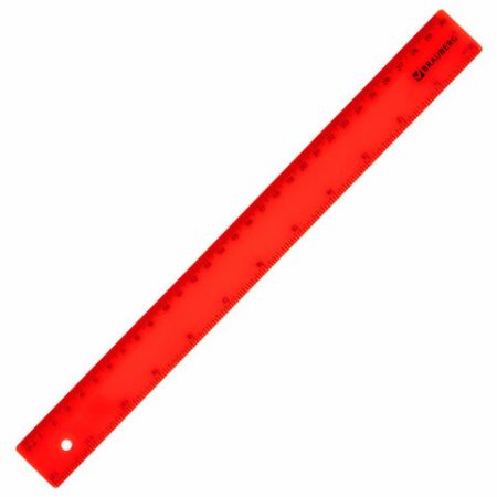 Линейка 30см пластиковая гибкая неоновая ассорти BRAUBERG 1/30 (Клиент)